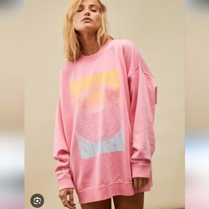 Roxy Lineup Crew Sweatshirt in Sachet Pink Sz L